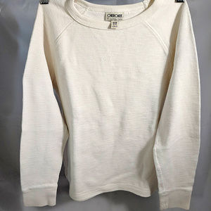 Cream Cherokee Warm Waffled Long Sleeves Tee /T-shirt Size M 8-10 years